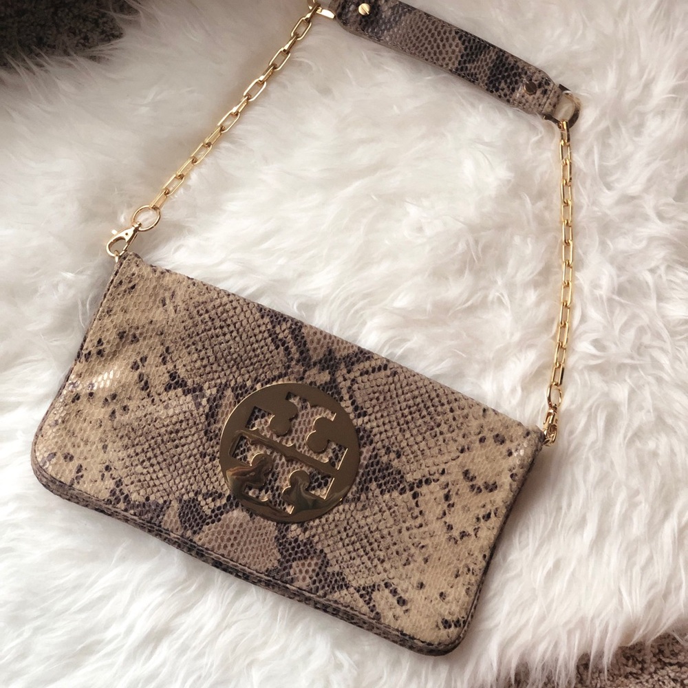 Tory Burch Reva Bag Snake Embossed w/ Dust Bag